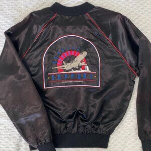 McDonnell Douglas Support bomber/Varsity type Jacket Size Large Black